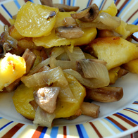 Картошка запеченная с грибами